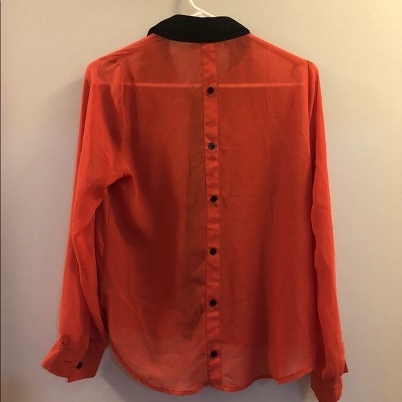 MINE med button down semi sheer Blouse - Picture 5 of 5